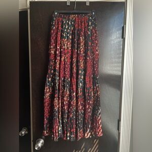 Floral Maxi Skirt in Red and Black